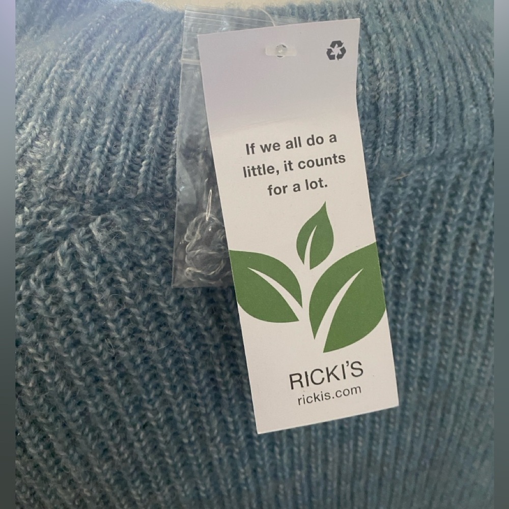 Ricki’s cable sweater wool blend light blue Sz L - Picture 5 of 7